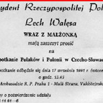 Zaproszenie Lecha Wałęsy